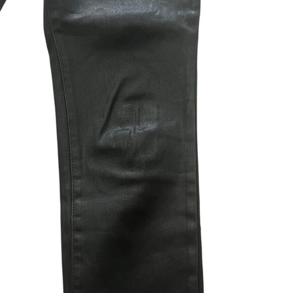 GOOD AMERICAN Good Classic' Black Coated Ankle Straight Leg Jeans - Picture 3 of 8